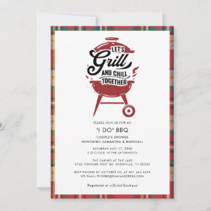 Kariert I DO GRILLEN Paare Dusche Engagement Party Einladung