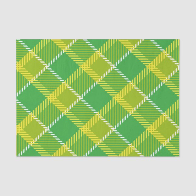 Kariert in gelb und grün geometrisch seidenpapier (Vorderseite)