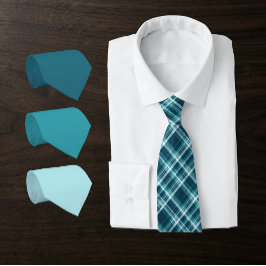 Kariert in Petrol Blau-Teal, Ozean-Teal, Aqua... Krawatte