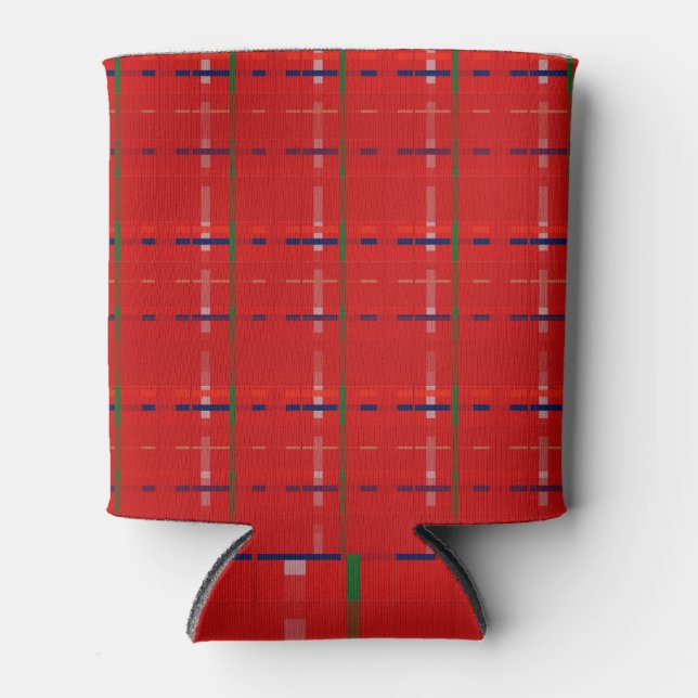 kariert in Rot, Gold, Grün, Silber und Blau Dosenkühler (Vorderseite)