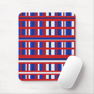 Kariert in Rot, Weiß und Blau Mousepad