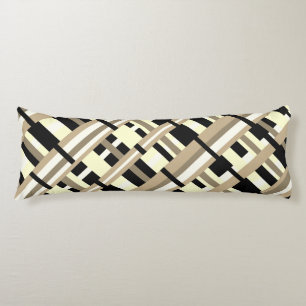 Kariert in Taupe, Tan, Black, White Diagonal Seitenschläferkissen
