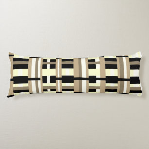 Kariert in Taupe, Tan, Black, White Modern Seitenschläferkissen