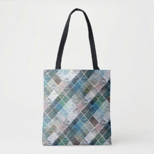 kariert, kartan, kariert, klassisch, blau, weiß tasche