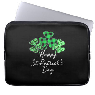 Kariert Kleeblatt Leopard Camouflage Happy St Patr Laptopschutzhülle