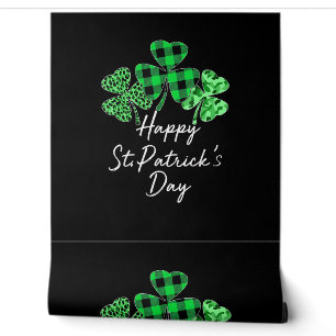 Kariert Kleeblatt Leopard Camouflage Happy St Patr Tapete