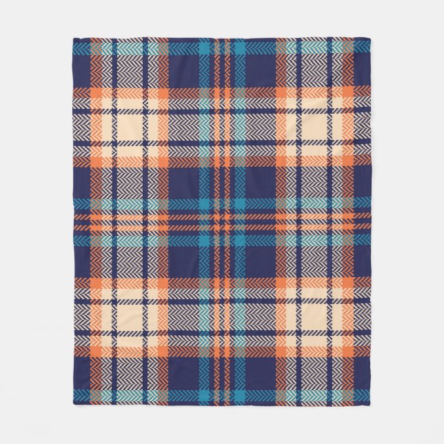 Kariert lebendig: Textildesign im Herbst Fleecedecke (Vorderseite)
