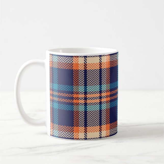 Kariert lebendig: Textildesign im Herbst Kaffeetasse (Links)