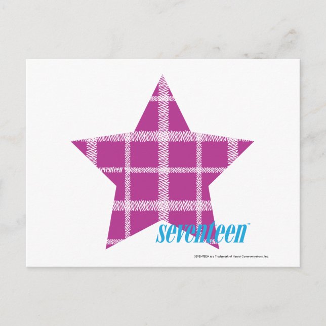 KARIERT LILA 3 POSTKARTE (Vorderseite)