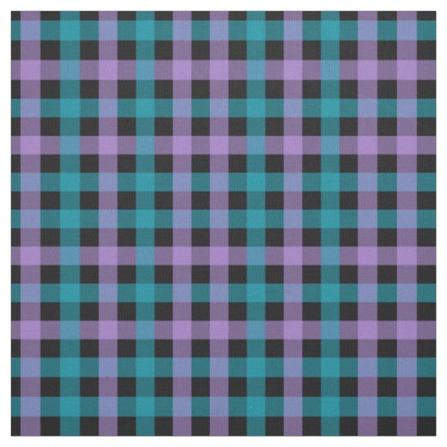 Kariert lila, Aquamarin und schwarz Stoff (Muster)