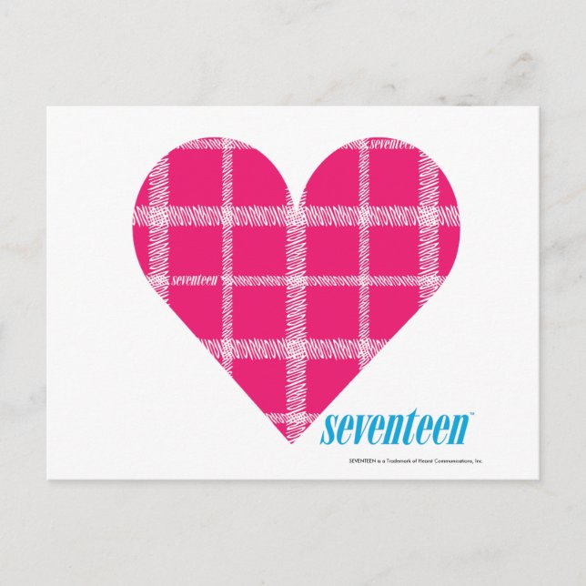 Kariert Magenta 2 Postkarte (Vorderseite)