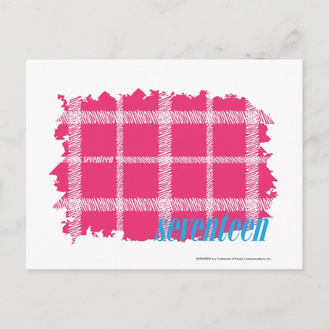 Kariert Magenta 4 Postkarte (Vorderseite)