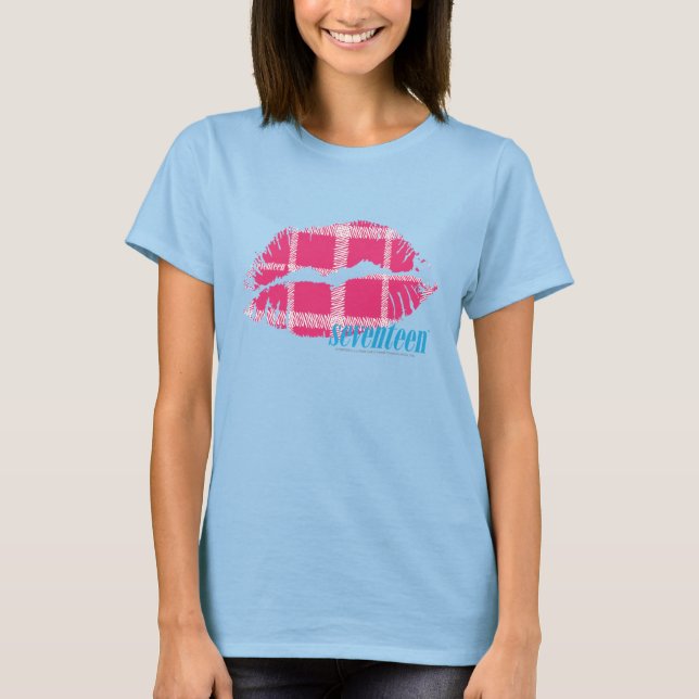 Kariert Magenta T-Shirt (Vorderseite)