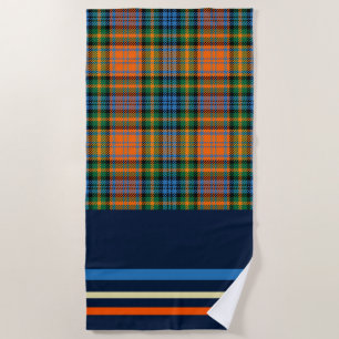 Kariert Orange Green Karo Rustikales Tartan Strandtuch