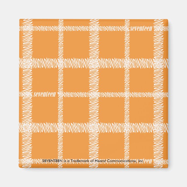 Kariert Orange Magnet (Vorne)