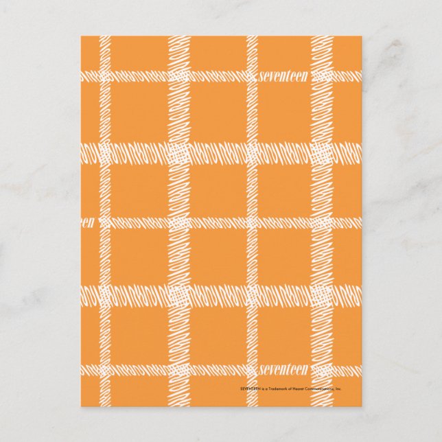 Kariert Orange Postkarte (Vorderseite)