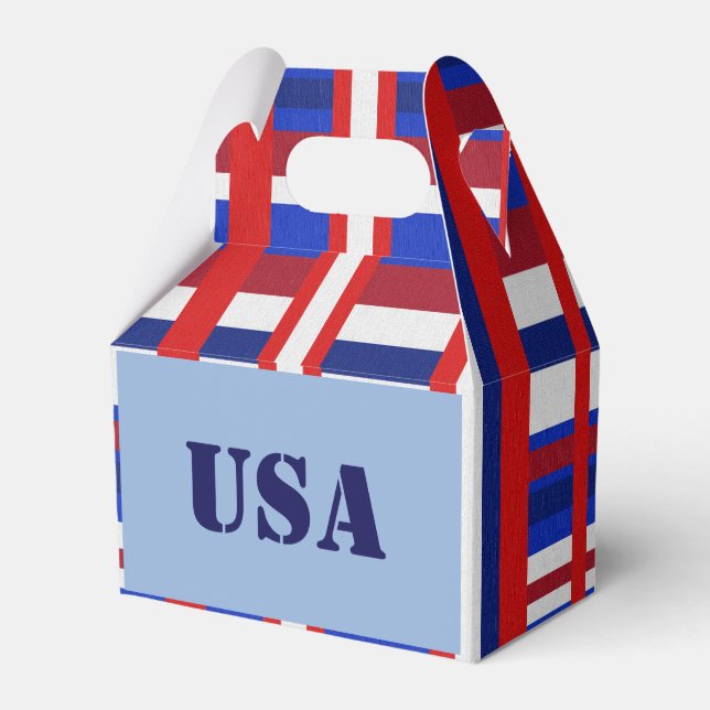 Kariert Patriot USA Geschenkschachtel (Rückseite)