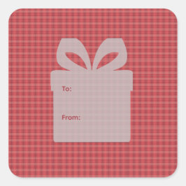 Kariert Quadratischer Aufkleber