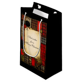 Kariert Red Black Gold Weihnachtsgrüße Kleine Geschenktüte