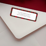 Kariert Red Rustic Christmas Tartan Rücksendeadres<br><div class="desc">Lassen Sie sich mit unserem Karierten Retourenlabel Tartan Red und Green feierlich verwöhnen. Dieses klassische und zeitlose Design bringt eine Touch von Wärme und Tradition zu Ihren Einladungen. Das lebendige rote und grüne Tartan-Muster erinnert an den gemütlichen Geist der Saison und eignet sich ideal für Weihnachten, Neujahr und alle Winterfeiern....</div>