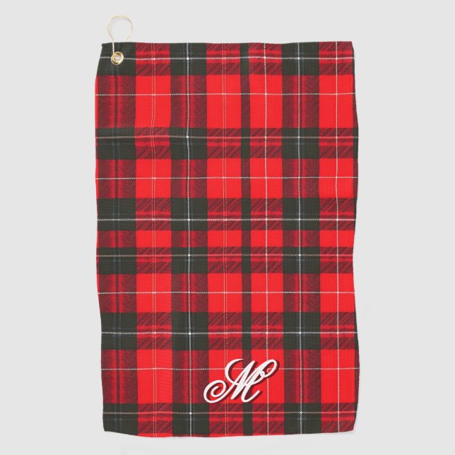 Kariert Red Traditional Tartan Trendy Collection Golfhandtuch (Vorderseite)