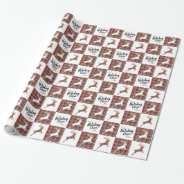 Kariert Rentier Holiday Cheer Geschenkpapier