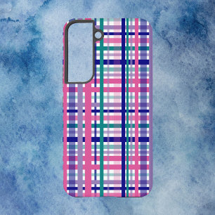 Kariert rosa Aquamarine Navy Blau Lila Samsung Galaxy Hülle