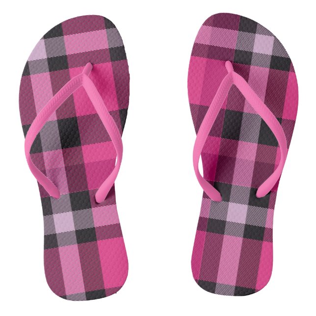 Kariert rosa flip flops (Fußbett)