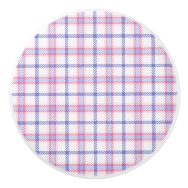 Kariert rosa keramikknauf (Vorderseite)