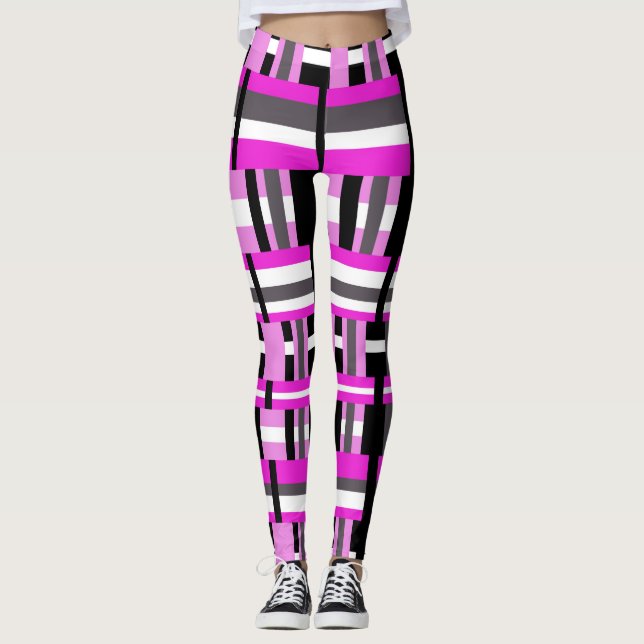 Kariert rosa leggings (Vorderseite)