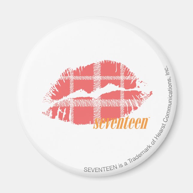 Kariert rosa magnet (Vorne)