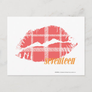 Kariert rosa postkarte