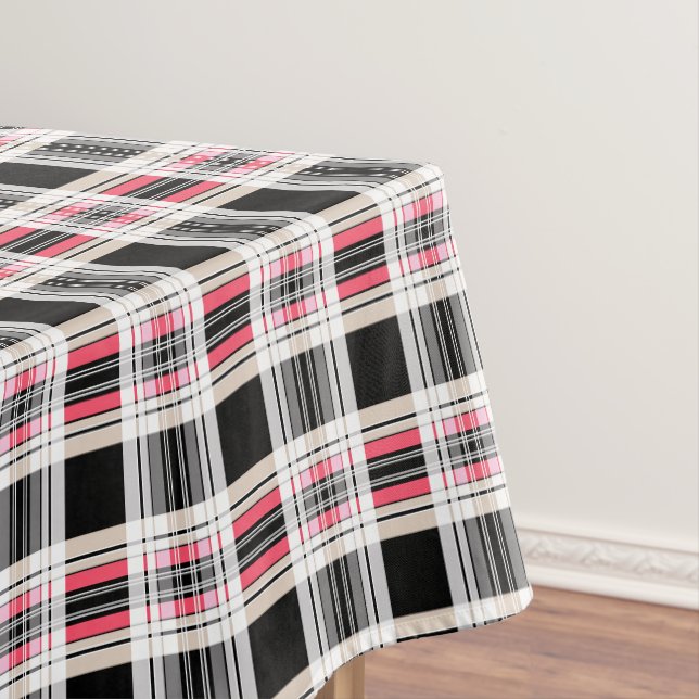 Kariert , rosa , schwarz , weiß tischdecke (Beispiel)