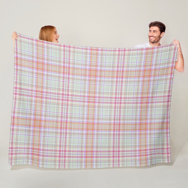 Kariert rosa und grün geometrisch fleecedecke (Beispiel)