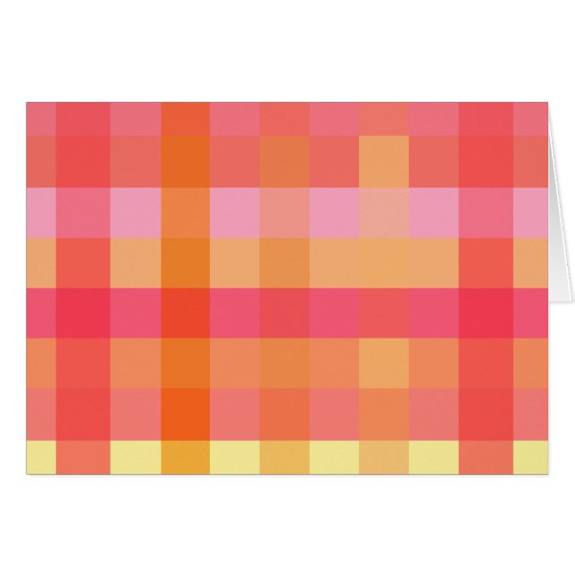 Kariert, rosa und orange (Vorderseite (Horizontal))