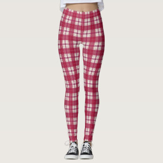 Kariert rot leggings