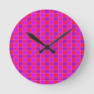 kariert runde wanduhr
