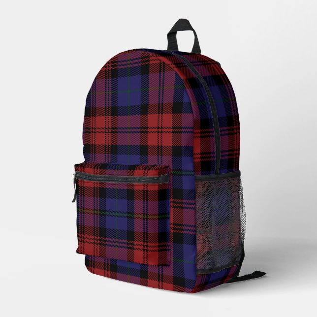 Kariert Rustikal Lila Red MacLachlan Tartan Bedruckter Rucksack (Rückseitige Ecke Rechts)