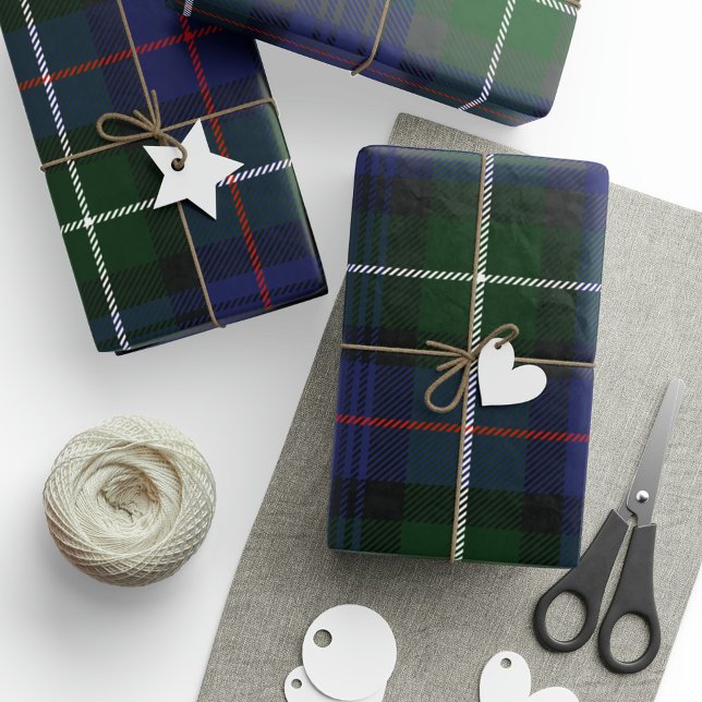 Kariert Rustikaler Clan MacKenzie Green Lila Tarta Geschenkpapier (Plaid Clan Mackenzie Tartan Wrapping Paper)