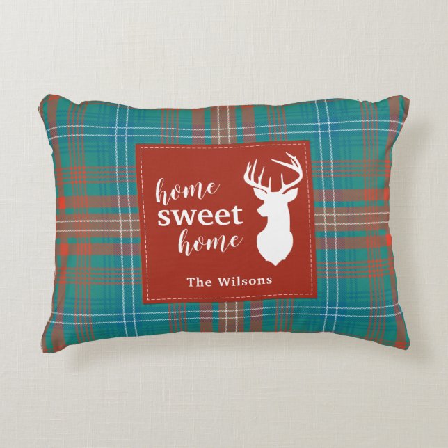 Kariert Rustikaler Clan Wilson Custom Tartan Dekokissen (Vorderseite)