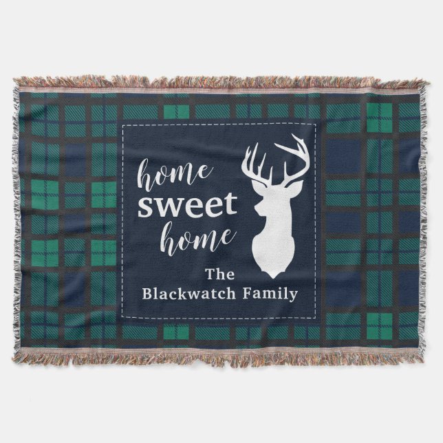 Kariert Rustikaler Tartan Clan Blackwatch Tartan Decke (Vorderseite)