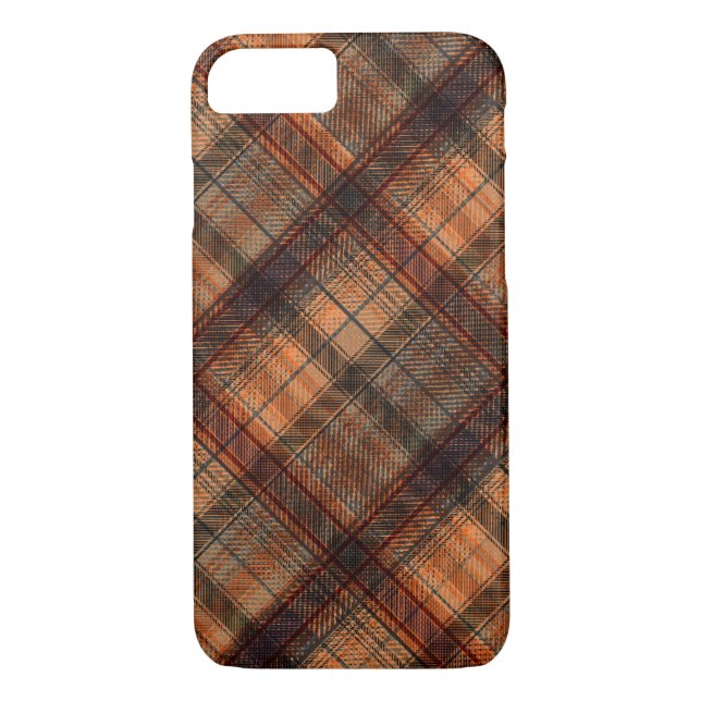 Kariert schottischer Tartan-Orange-Klassiker Case-Mate iPhone Hülle (Rückseite)
