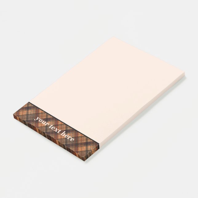 Kariert schottischer Tartan-Orange-Klassiker Post-it Klebezettel (angewinkelt)