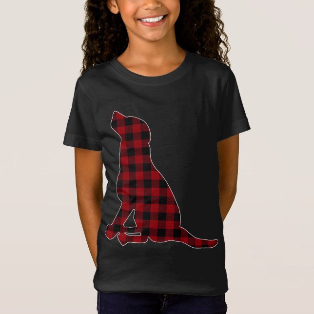 Kariert Schwarz-Schwarz-Lab-Lab-Lover passt zur Fa T-Shirt (Vorderseite)
