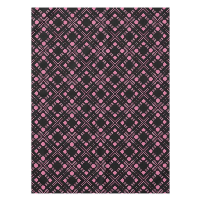 Kariert, schwarz und rosa tischdecke (Vorderseite)