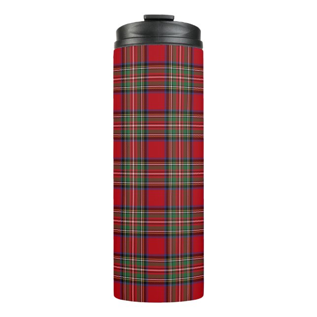 Kariert Scottish Clan Stewart Red Green Blue Karo Thermosbecher (Vorderseite)