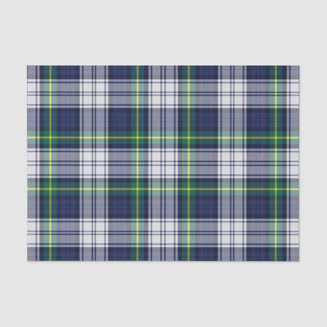 Kariert Tartan Blue Green Seidenpapier (Vorderseite)