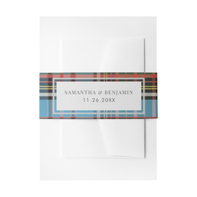 Kariert Tartan Clan Anderson Rustic Wedding Custom Einladungsbanderole (Vorderseite Beispiel)