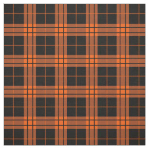 Kariert/tartan-Muster orange und schwarz Stoff
