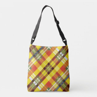 Kariert / Tartan - Sonnenblume - Tragetaschen Mit Langen Trägern